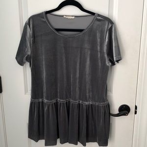 Boutique velvet ruffle top